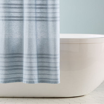 Town And Country Sophia Stripe Blue Shower Curtains