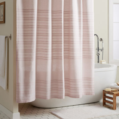 Town And Country Sophia Stripe Blush Stripe Shower Curtain