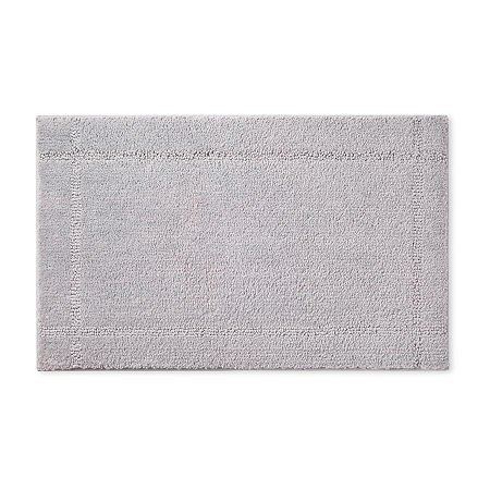 Town And Country Border Grey Bath Mat, One Size, Gray