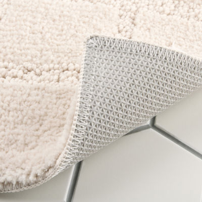 Town And Country Windowpane Beige Bath Rug