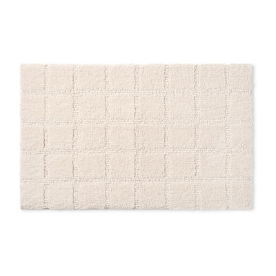 Town And Country Windowpane Beige Bath Mat