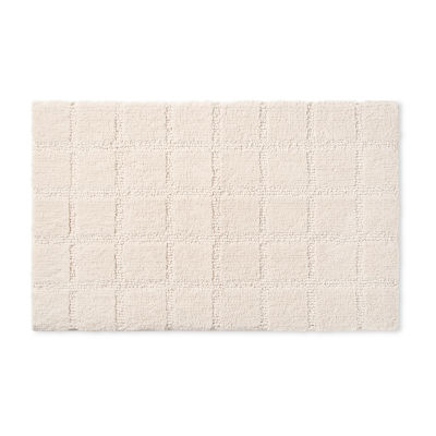 Town And Country Windowpane Beige Bath Rug