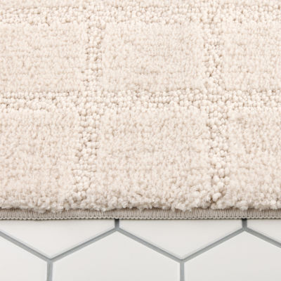 Town And Country Windowpane Beige Bath Rug