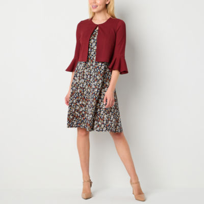 Perceptions Womens Floral Jacket Dress