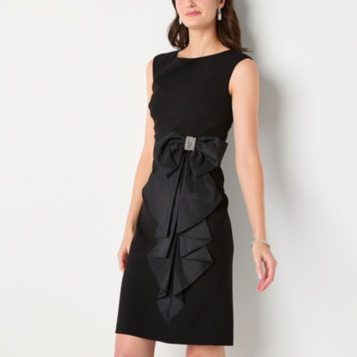 Willow Glenn Womens Bow Sleeveless Sheath Dress