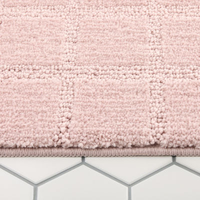 Town And Country Windowpane Blush Bath Mat