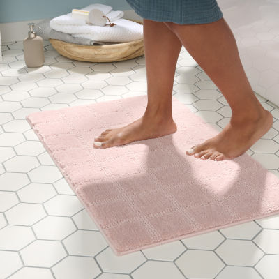 Town And Country Windowpane Blush Bath Mat