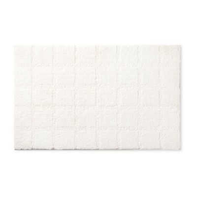 Town And Country Windowpane White Bath Rug, Color: White - JCPenney