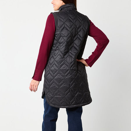 Liz Claiborne Womens Quilted Vest, X-large, Black