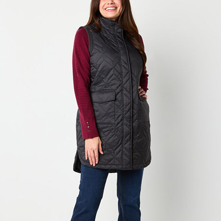 Liz Claiborne Womens Quilted Vest, X-large, Black