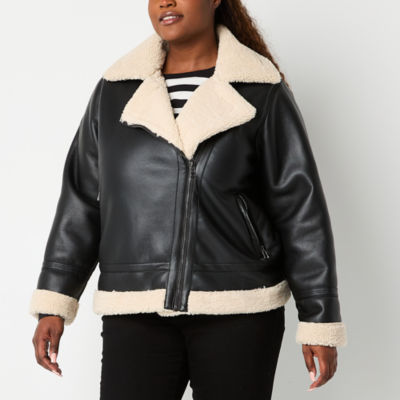 a.n.a Plus Faux Leather Moto Heavyweight Coat