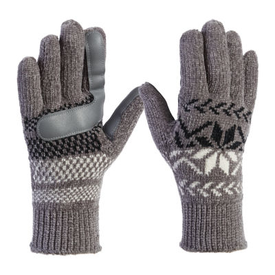 Isotoner Chenille Snowflake Glove Touch Screen Enabled Cold Weather Gloves