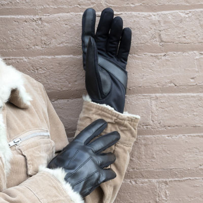 Isotoner Leather Glove Touch Screen Enabled Cold Weather Gloves