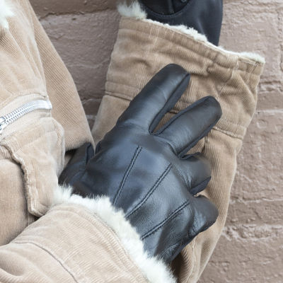 Isotoner Leather Glove Touch Screen Enabled Cold Weather Gloves