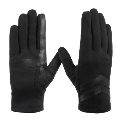 Isotoner Spandex Glove W/Rib Knit Insert Touch Screen Enabled Cold Weather Gloves