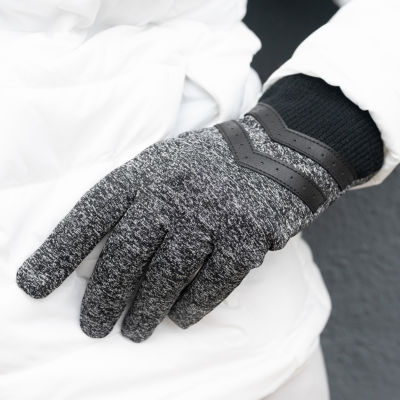 Isotoner Spandex Glove W/Rib Knit Insert Touch Screen Enabled Gloves