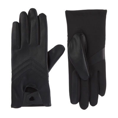 Isotoner Faux Leather Driving Glove Touch Screen Enabled Cold Weather Gloves