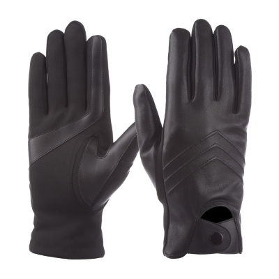 Isotoner Faux Leather Driving Glove Touch Screen Enabled Cold Weather Gloves