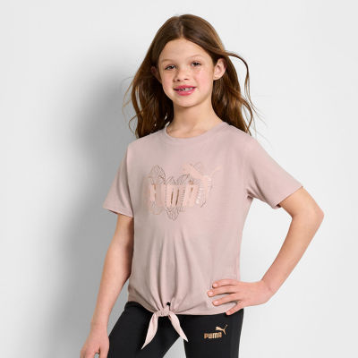 PUMA Big Girls Crew Neck Short Sleeve Graphic T-Shirt