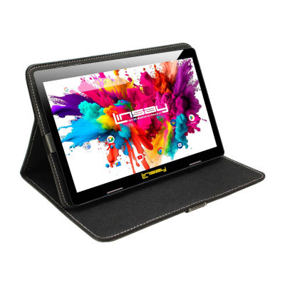 LINSAY® 10.1 Octa Core 128Gb Android 15 Tablet Black Case