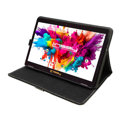 LINSAY® 10.1 Octa Core 128Gb Android 15 Tablet Black Case