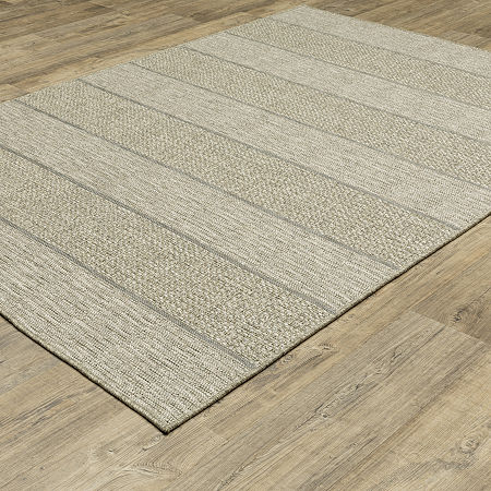 Covington Home Trinidad Stripe 36X60 Indoor Outdoor Rectangular Accent Rug, One Size, Brown