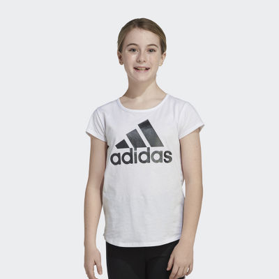 adidas Big Girls Round Neck Short Sleeve Graphic T-Shirt