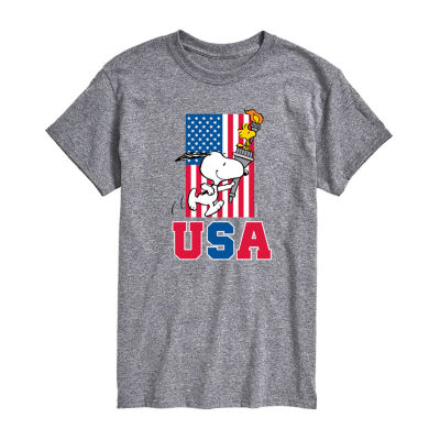 Mens Short Sleeve Peanuts USA Graphic T-Shirt