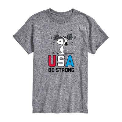 Mens Short Sleeve Peanuts USA Graphic T-Shirt