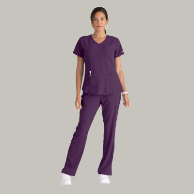 Skechers Sk201 Reliance 3-Pocket Mid-Rise Straight Leg Womens Plus Tall Tag Free Stretch Fabric Moisture Wicking Scrub Pants