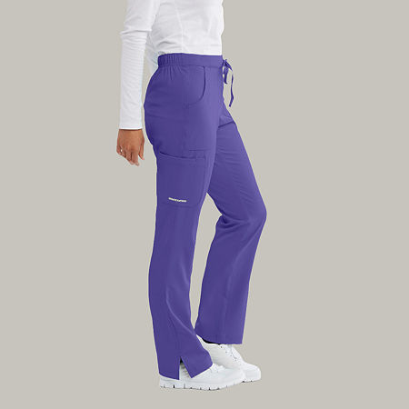 Skechers Sk201 Reliance 3-Pocket Mid-Rise Straight Leg Womens Plus Tall Tag Free Stretch Fabric Moisture Wicking Scrub Pants, Large Tall, Purple