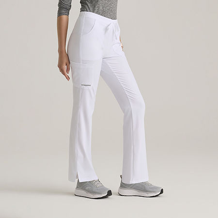 Skechers Sk201 Reliance 3-Pocket Mid-Rise Straight Leg Womens Plus Tall Tag Free Stretch Fabric Moisture Wicking Scrub Pants, X-small Tall, White