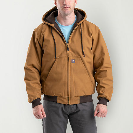 Berne Heritage Mens Hooded Heavyweight Work Jacket, 4x-large Tall, Brown