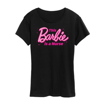 Nurse Womens Plus Crew Neck Short Sleeve Barbie T-Shirt