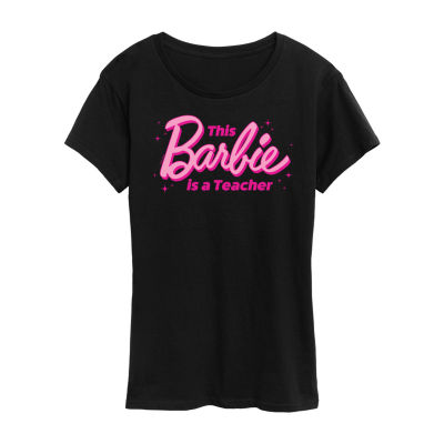 Teacher Womens Plus Crew Neck Short Sleeve Barbie T-Shirt