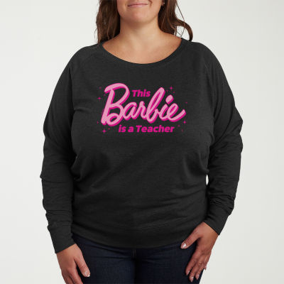 Teacher Womens Plus Crew Neck Long Sleeve Barbie T-Shirt