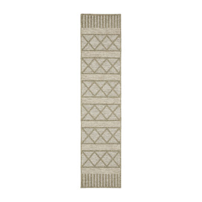 Covington Home Trinidad Geometric Stripes 22"X90" Indoor Outdoor Rectangular Runner