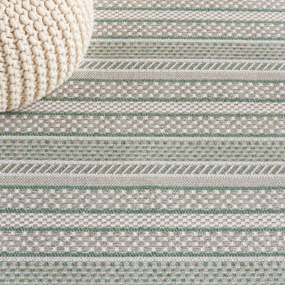 Martha Stewart Joan Stripe Water Resistant Washable Indoor Rectangular Area Rug