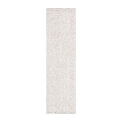 Martha Stewart Riley Bordered Hand Tufted Washable 27" X 96" Indoor Rectangular Runner"