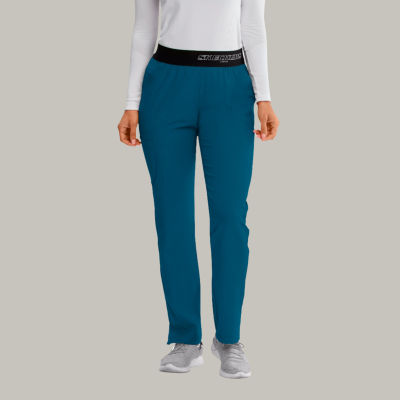 Skechers Sk202 Breeze 3-Pocket Mid-Rise Straight Leg Womens Plus Tall Tag Free Stretch Fabric Moisture Wicking Scrub Pant