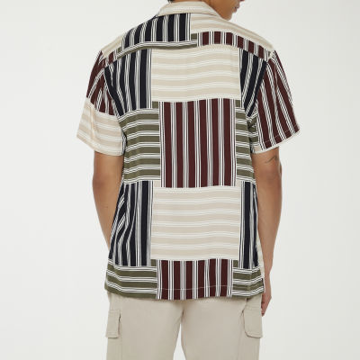 Forever 21 Mens Short Sleeve Striped Button-Down Shirt