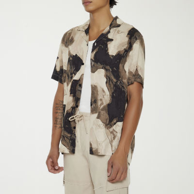 Forever 21 Mens Short Sleeve Abstract Button-Down Shirt