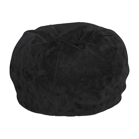 Dillion Bean Bag Furry Chair, One Size, Black