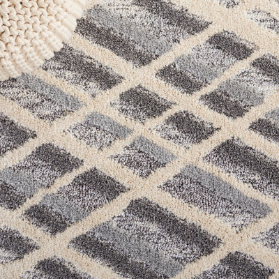 Martha Stewart Mara Geometric Washable Indoor Rectangular Area Rug