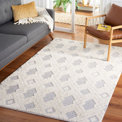 Martha Stewart Mia Geometric Washable 4'X6' Indoor Rectangular Area Rug