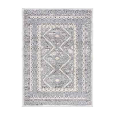 Martha Stewart Tess Bordered Washable Indoor Rectangular Area Rug