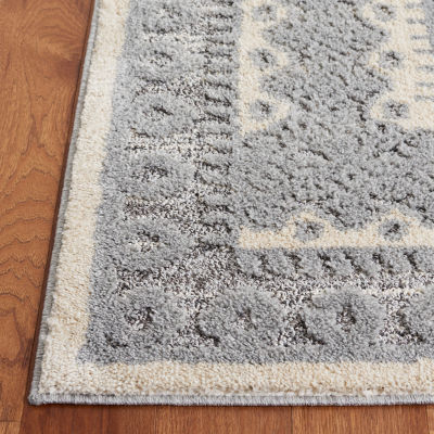 Martha Stewart Tess Bordered Washable Indoor Rectangular Area Rug