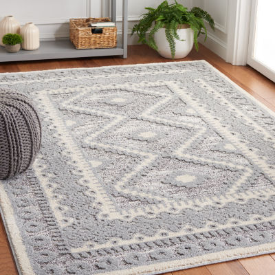 Martha Stewart Tess Bordered Washable Indoor Rectangular Area Rug