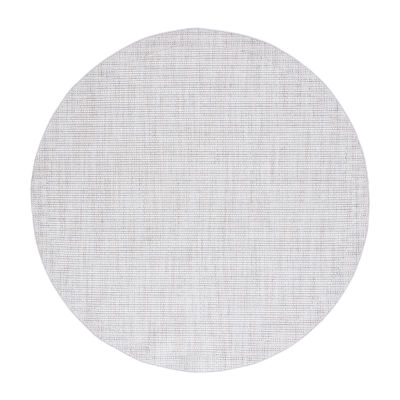 Martha Stewart Britt Stripe Washable 6'7" X 6'7" Indoor Round Area Rug"