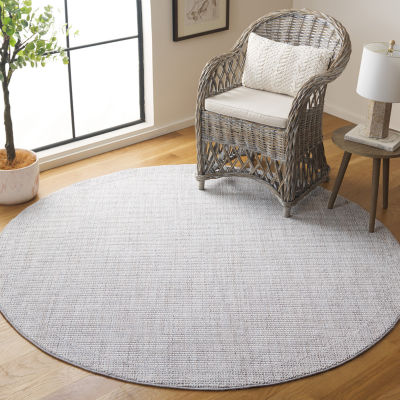 Martha Stewart Britt Stripe Washable 6'7" X 6'7" Indoor Round Area Rug"